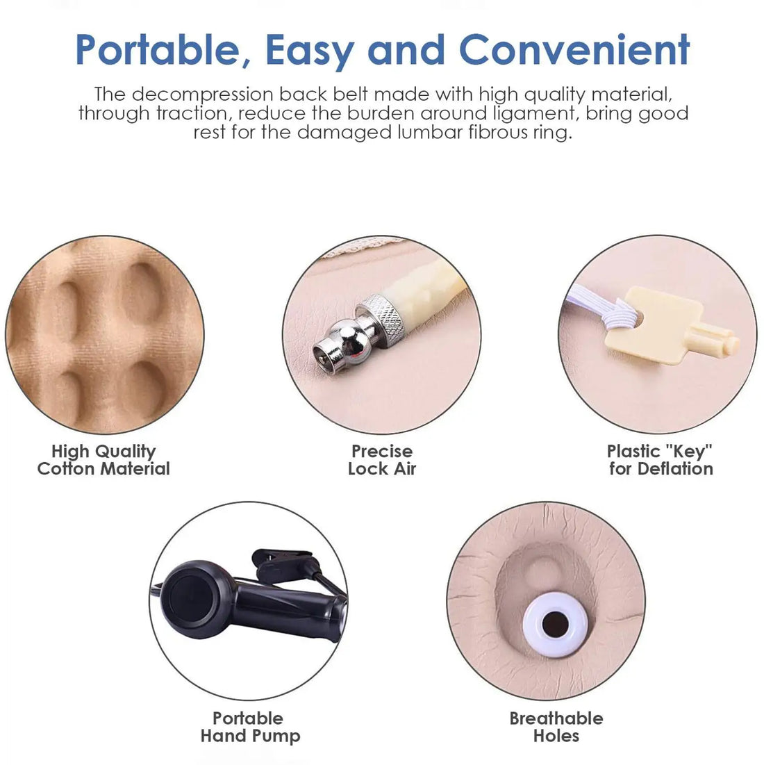 Adjustable Inflatable Lumbar Traction Belt – Spine & Back Support
