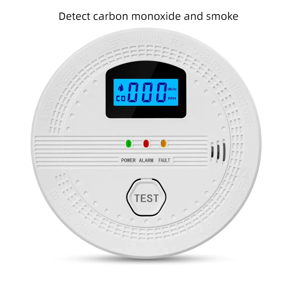 Independent CO Alarm Sensor – Carbon Monoxide Detector with LCD Display & 85dB High-Sensitivity Warning for Home & Hotel