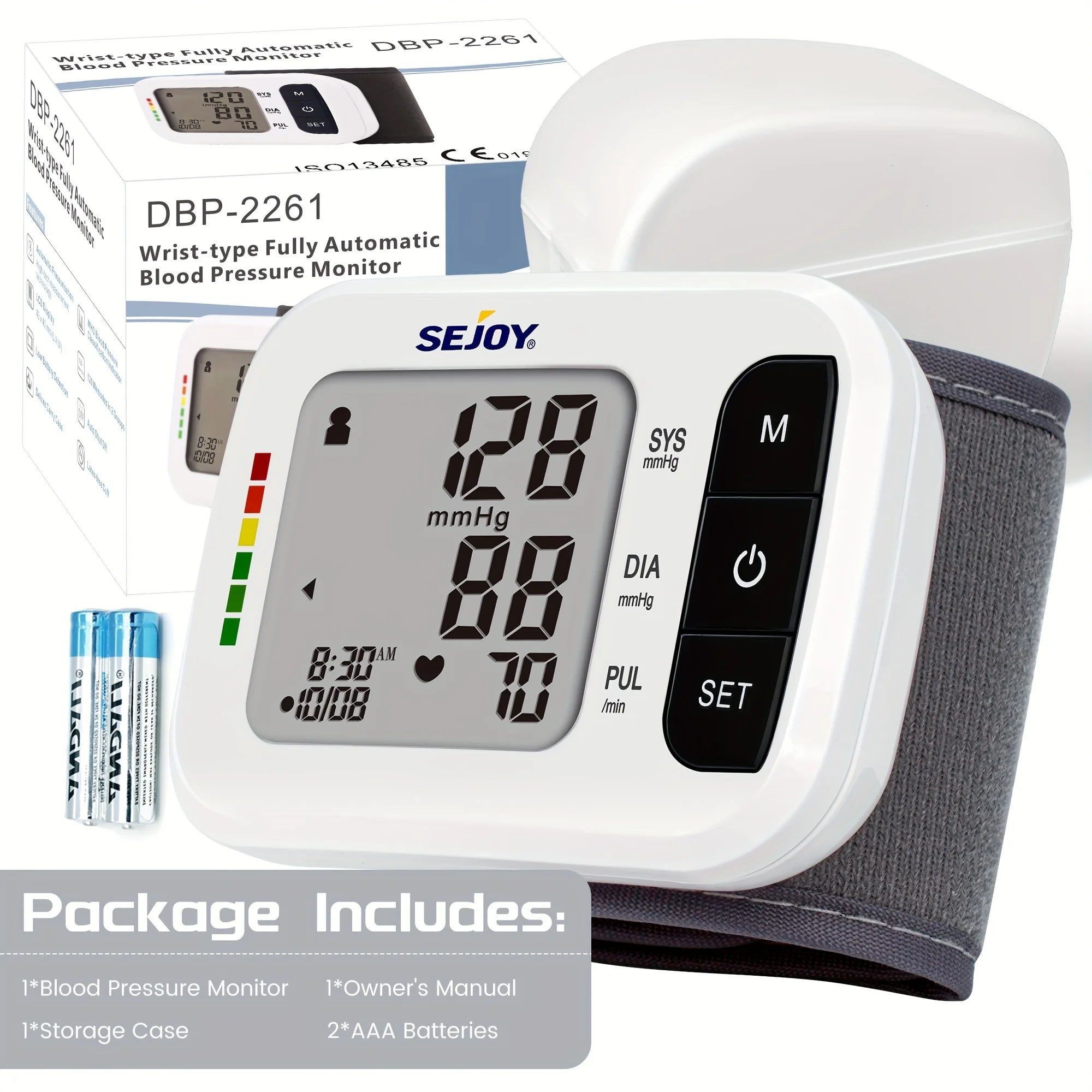 SEJOY Wrist Blood Pressure Monitor – Automatic Cuff with Heartbeat Detection