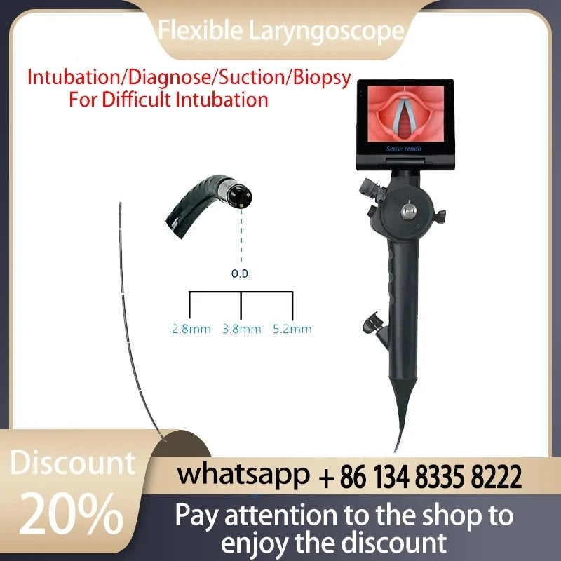 3.5" Video Laryngoscope – Digital Color Scope with Reusable Sterilizable Blades