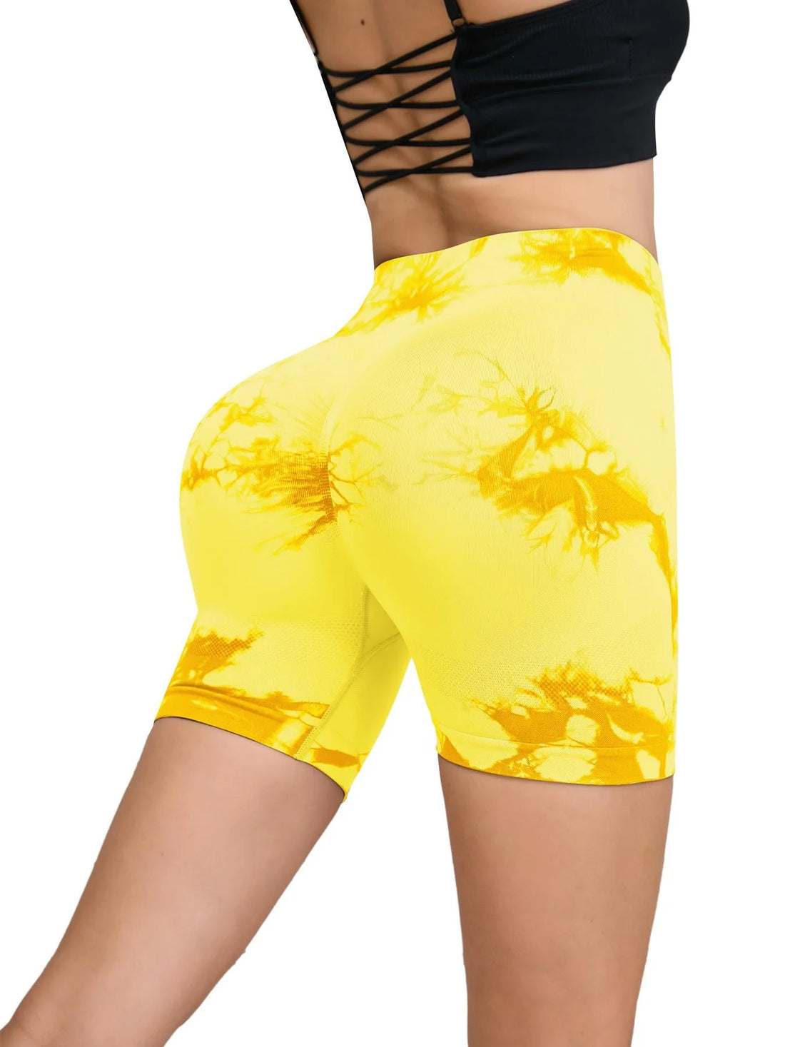 Tie-Dye High Waist Women’s Fitness & Yoga Shorts – Hip-Lifting