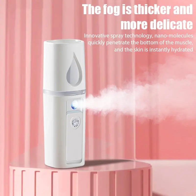 Mini Nano Mist Sprayer – USB Rechargeable Facial Humidifier & Steamer