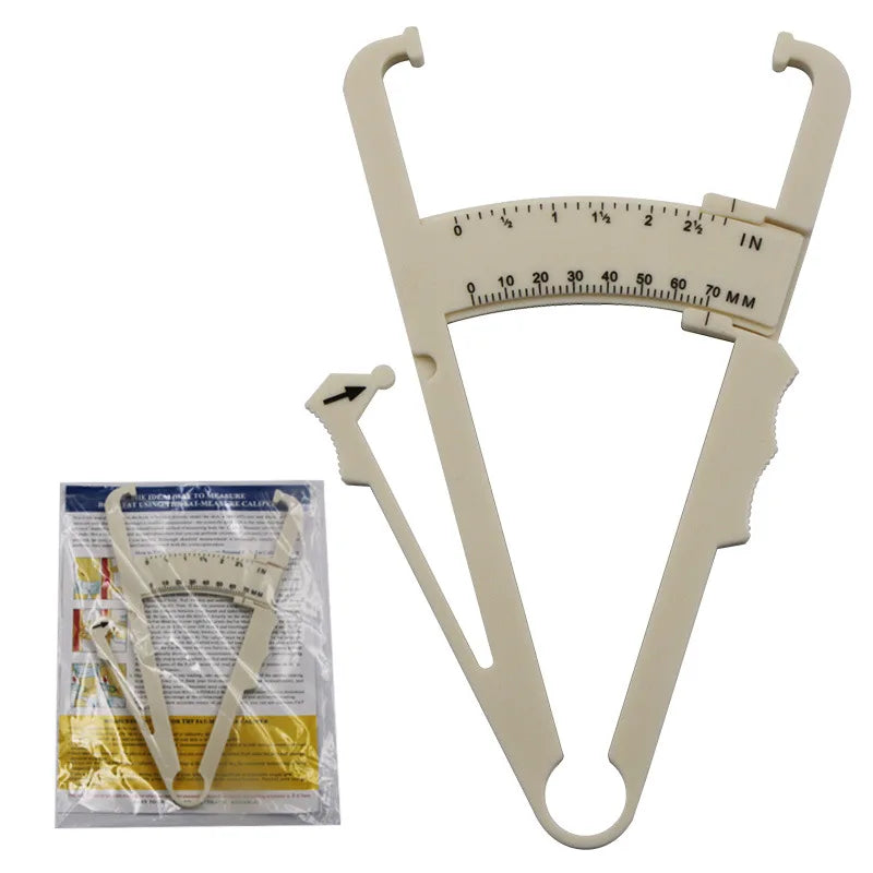 Body Fat Caliper Tester – Skinfold Measurement Tool with Chart (1/3/5 Pcs)