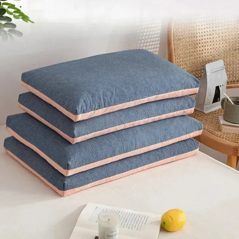 Organic Buckwheat Pillow – Coarse Cloth Cover, Cooling Hulls, Cervical Pain Relief