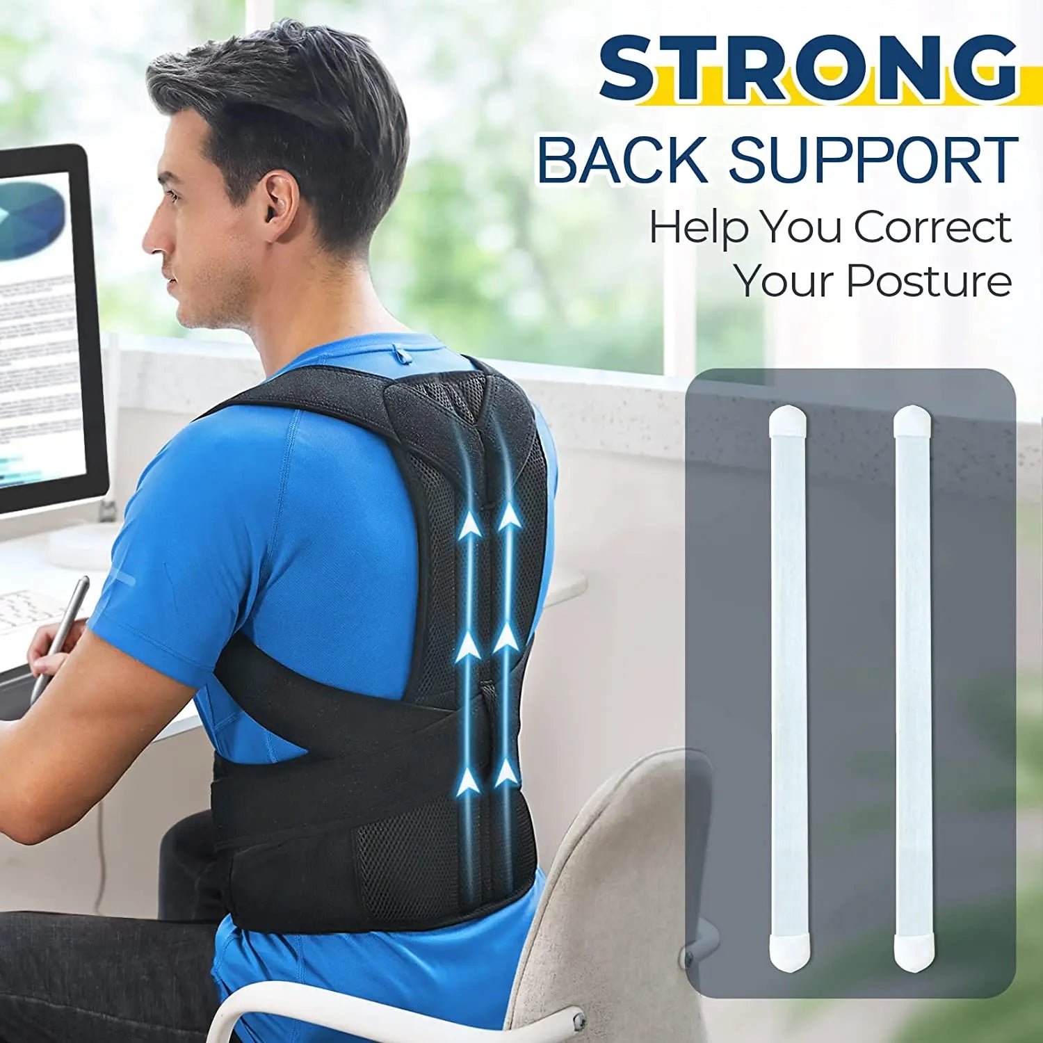 Upper Back Posture Corrector – Adjustable Clavicle & Shoulder Support Brace