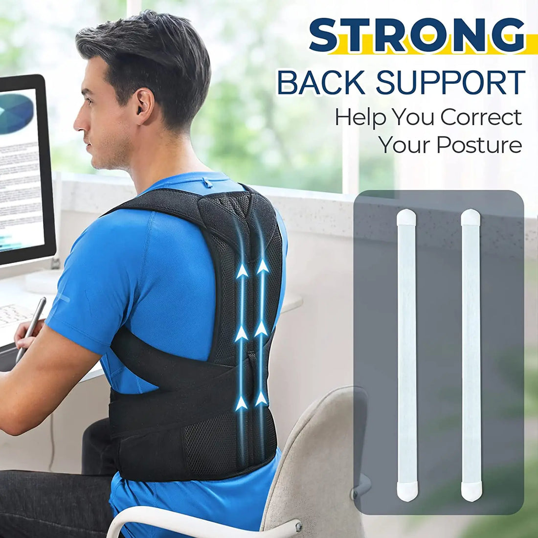 Upper Back Posture Corrector – Adjustable Clavicle & Shoulder Support Brace