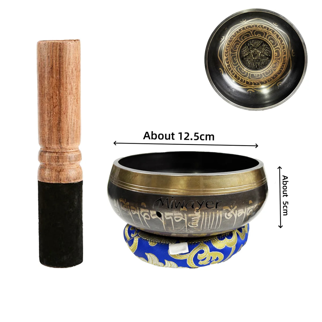 Tibetan Singing Bowl Set – 8.5–20CM Scripture Bowls for Meditation & Healing