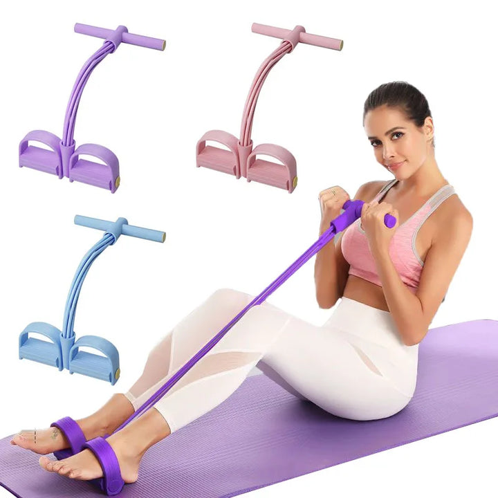 6 6-Tube Resistance Band with Pedals – Multifunction Yoga & Fitness Puller