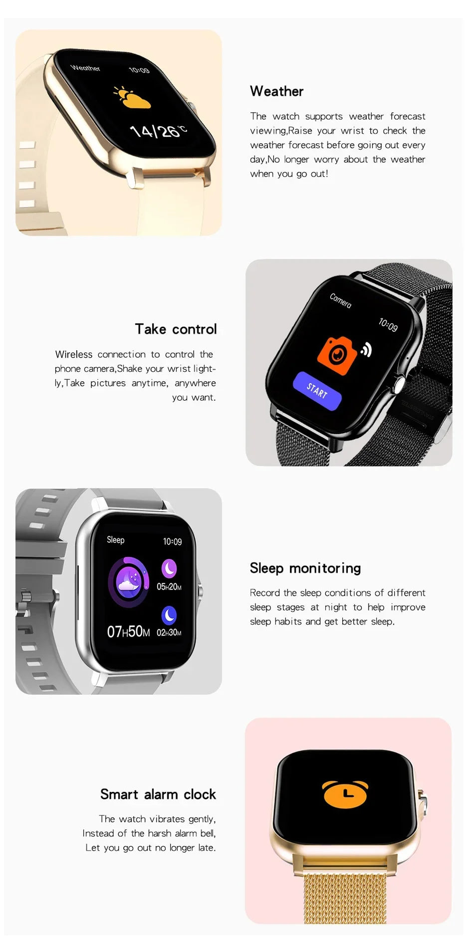 Smartwatch with Bluetooth Call, Health Monitoring, 1.44" Color Screen