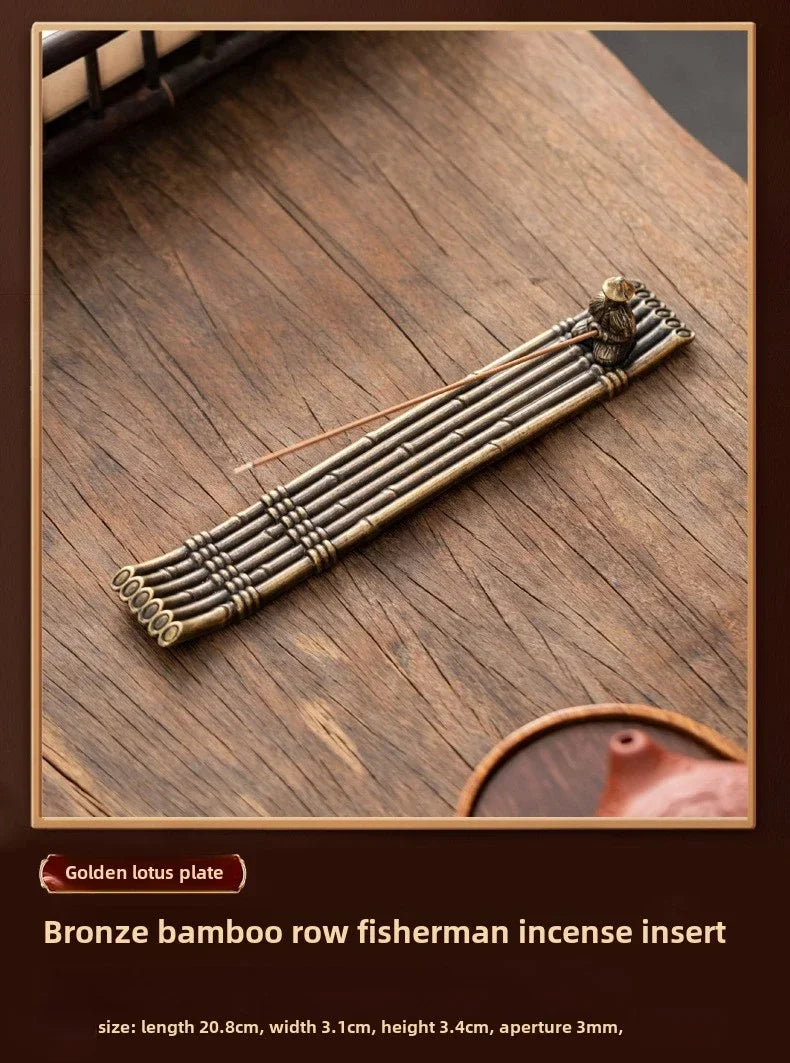 Creative Boat Incense Holder – Japanese Style Fishing Man Ornament, Aromatherapy Stick Burner Home Décor