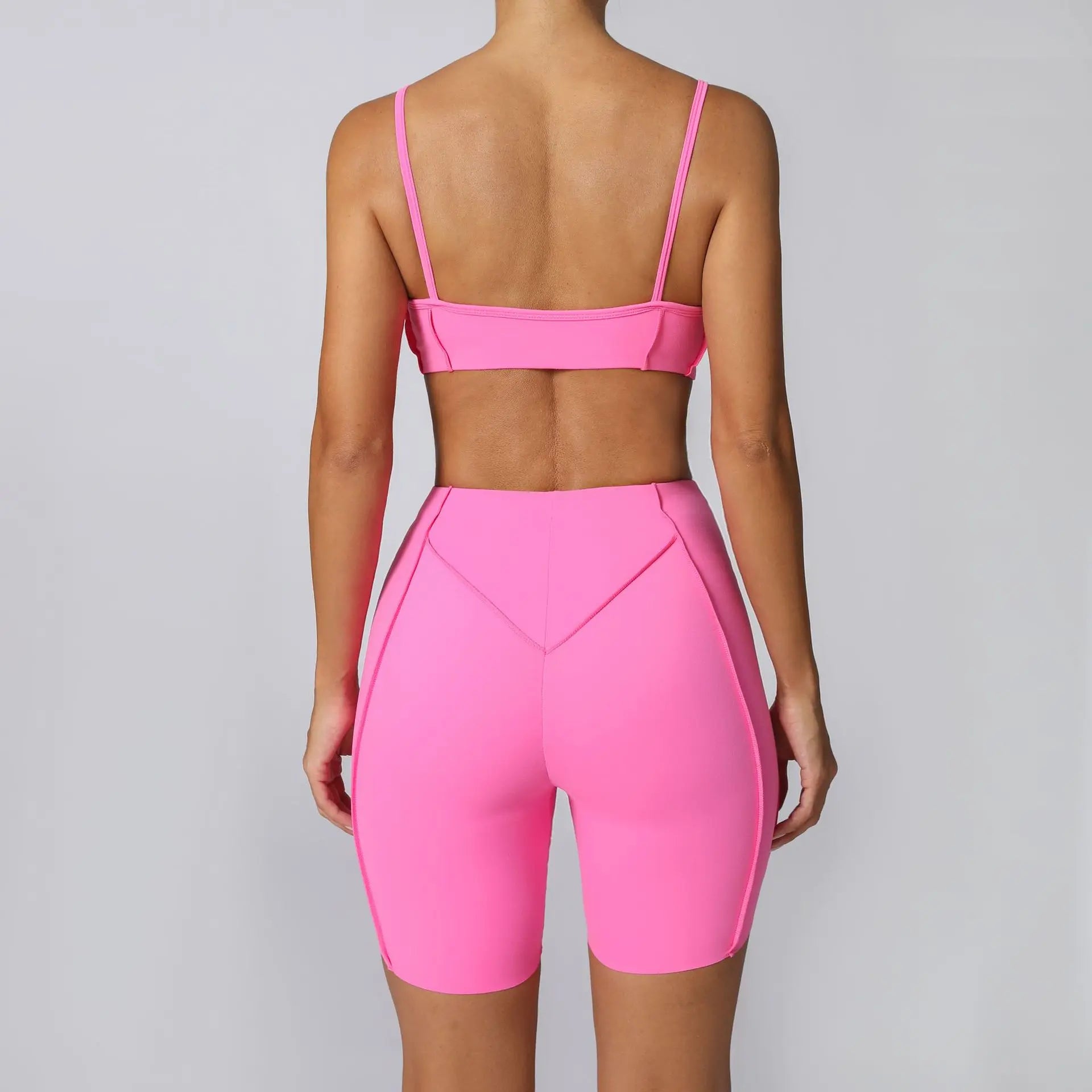 Seamless Yoga Set for Women – High-Waisted Peach-Lift Leggings & Quick-Dry Sports Bra