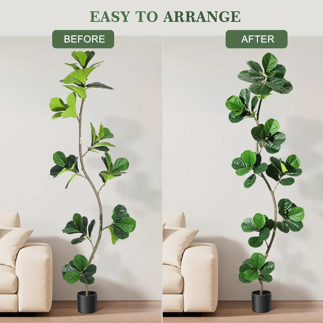 Artificial Fiddle Leaf Fig Tree – Faux Potted Indoor Plant