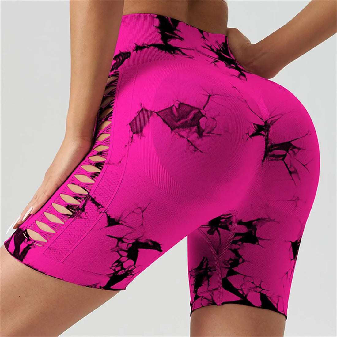 Tie-Dye High Waist Women’s Fitness & Yoga Shorts – Hip-Lifting