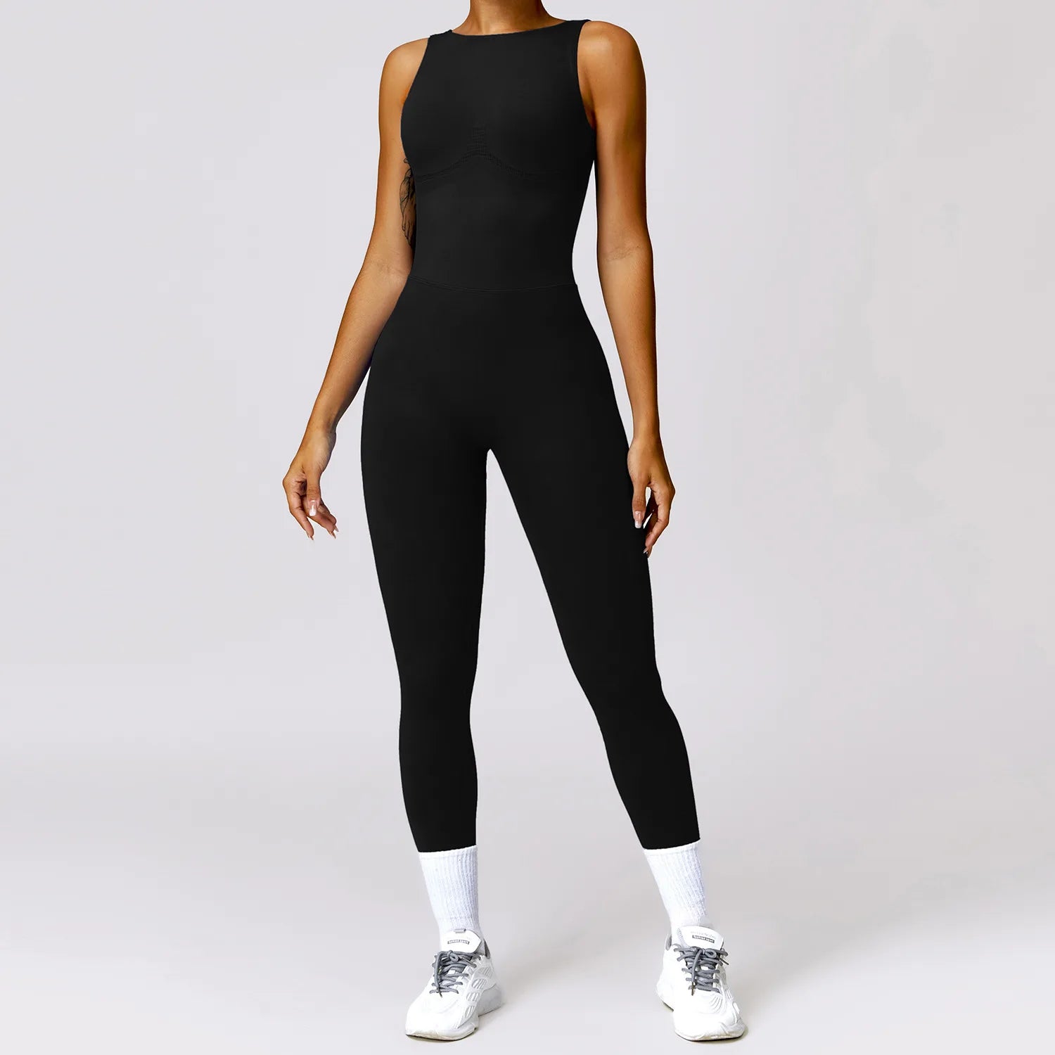 Women’s One-Piece Sporty Jumpsuit – Backless Yoga Suit with Leggings, Gym & Pilates Sportswear