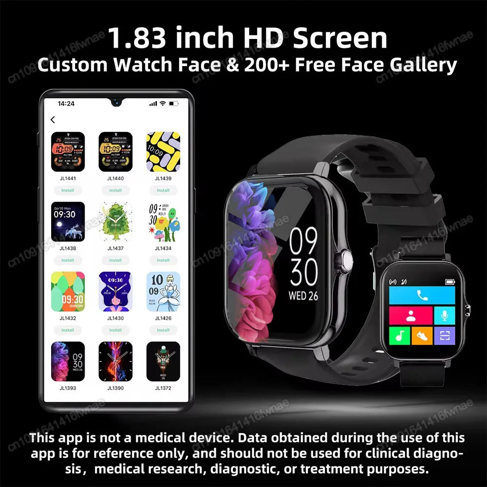 1.83" Waterproof Smartwatch with Call & Sleep Monitoring