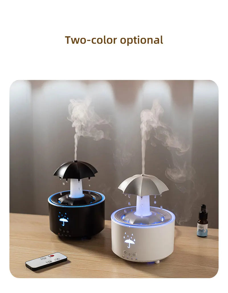 Cloud Rain Humidifier – Raindrop Aroma Diffuser with Remote & Night Light