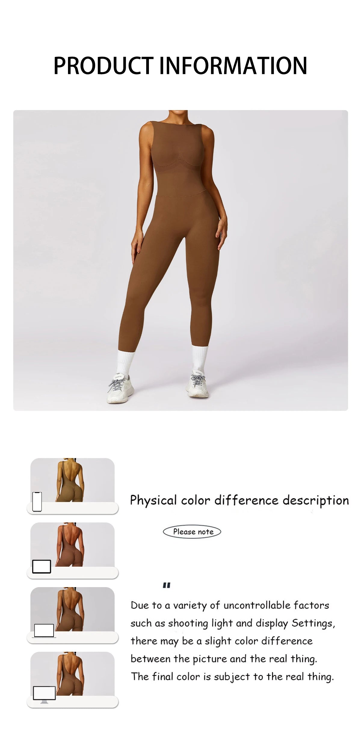 Women’s One-Piece Sporty Jumpsuit – Backless Yoga Suit with Leggings, Gym & Pilates Sportswear