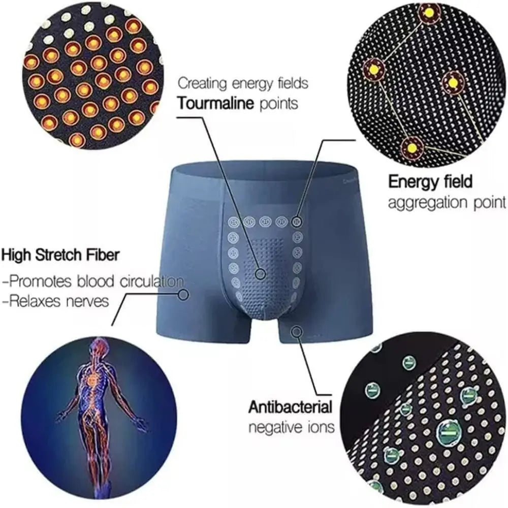 Energy Field Therapy Men’s Underwear – Breathable Magnetic Therapy Slim Briefs, Elastic Polyester Fibre