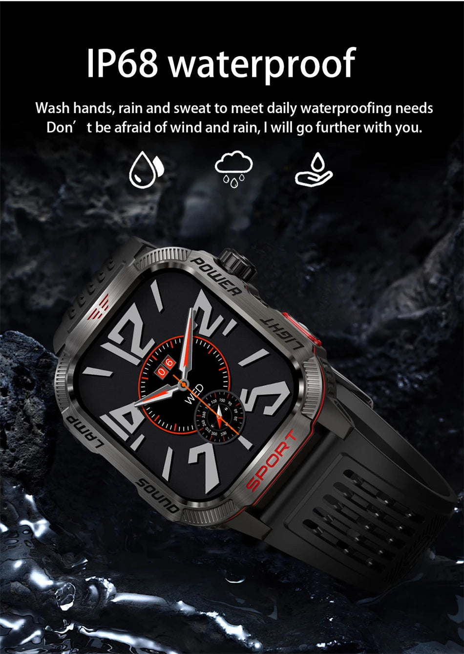 Men’s Military GPS Smartwatch – Outdoor Sport Tracker with Compass & Flashlight