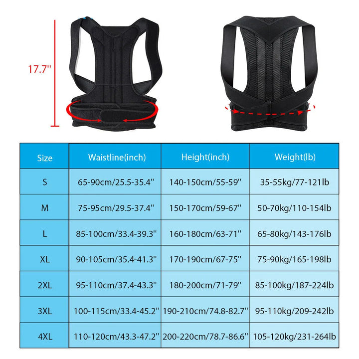 Upper Back Posture Corrector – Adjustable Clavicle & Shoulder Support Brace