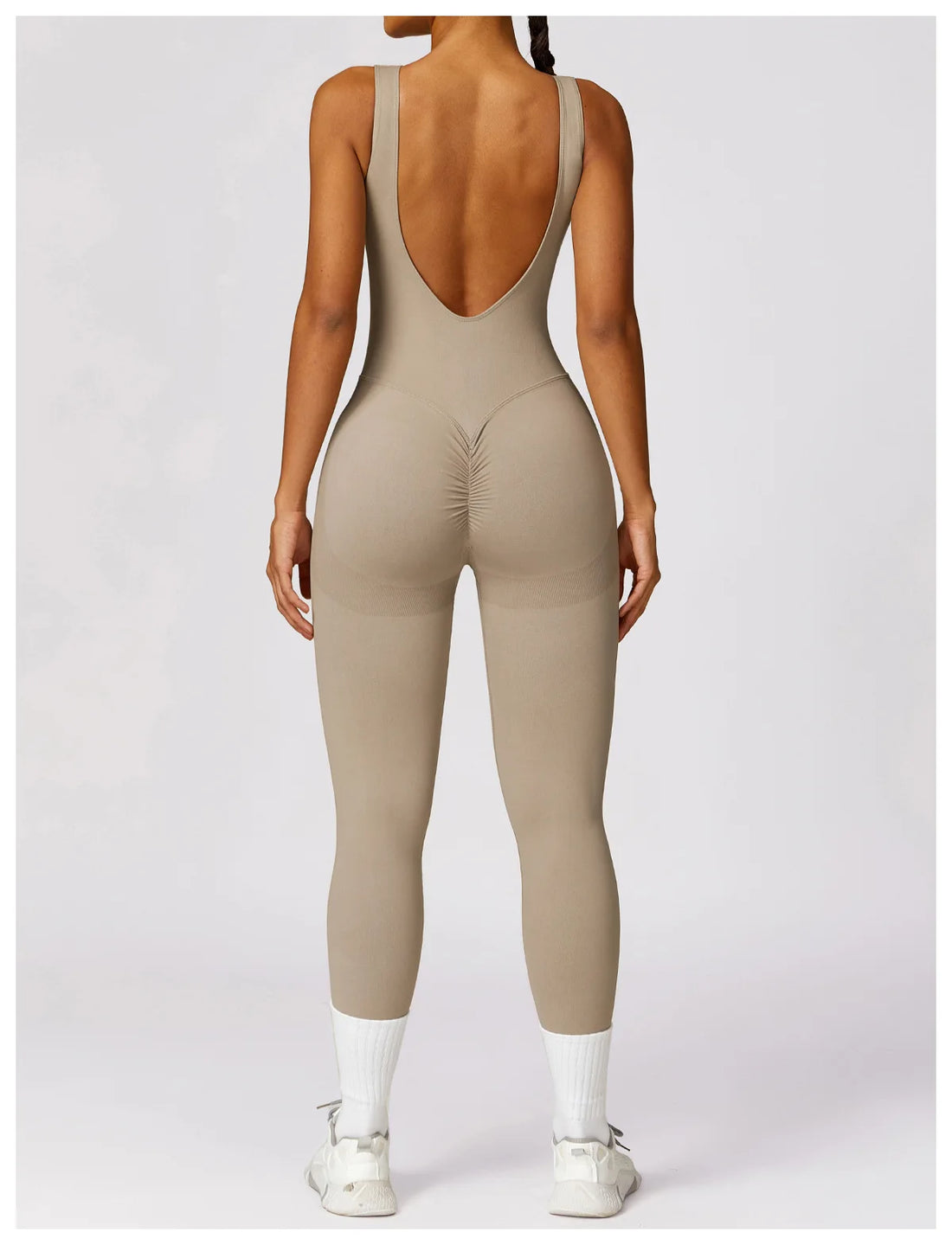 Women’s One-Piece Sporty Jumpsuit – Backless Yoga Suit with Leggings, Gym & Pilates Sportswear