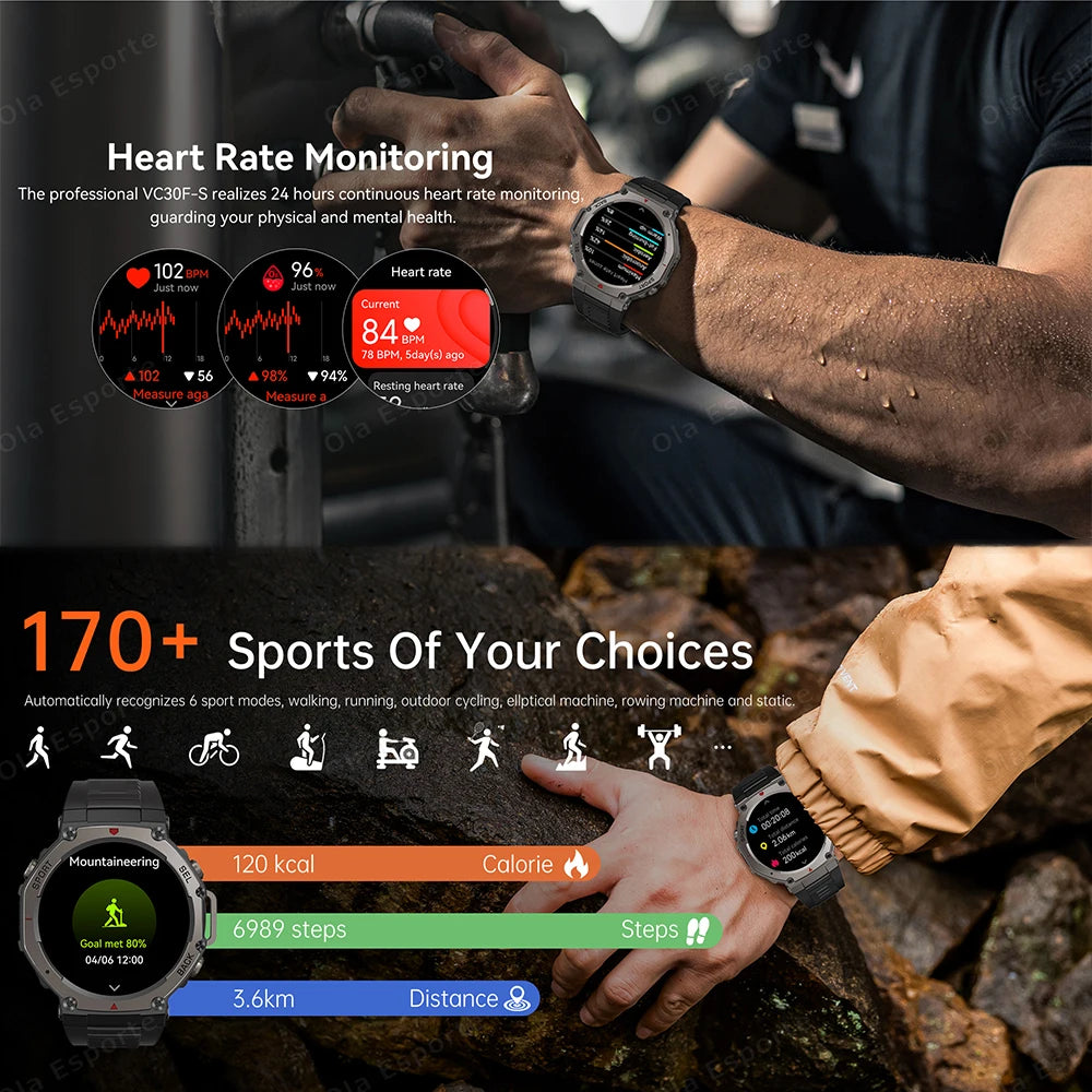 T-Rex 3 GPS Smartwatch – 10ATM Waterproof Military Sports Fitness Watch
