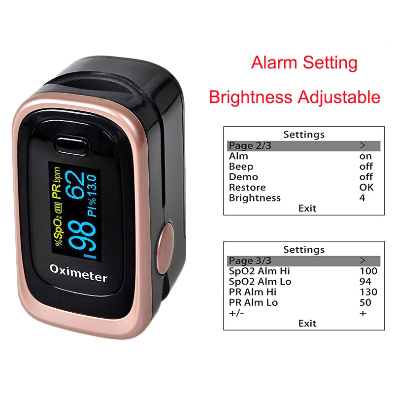 OLED Finger Pulse Oximeter – Portable SpO2 & PR Sleep Monitor with Case