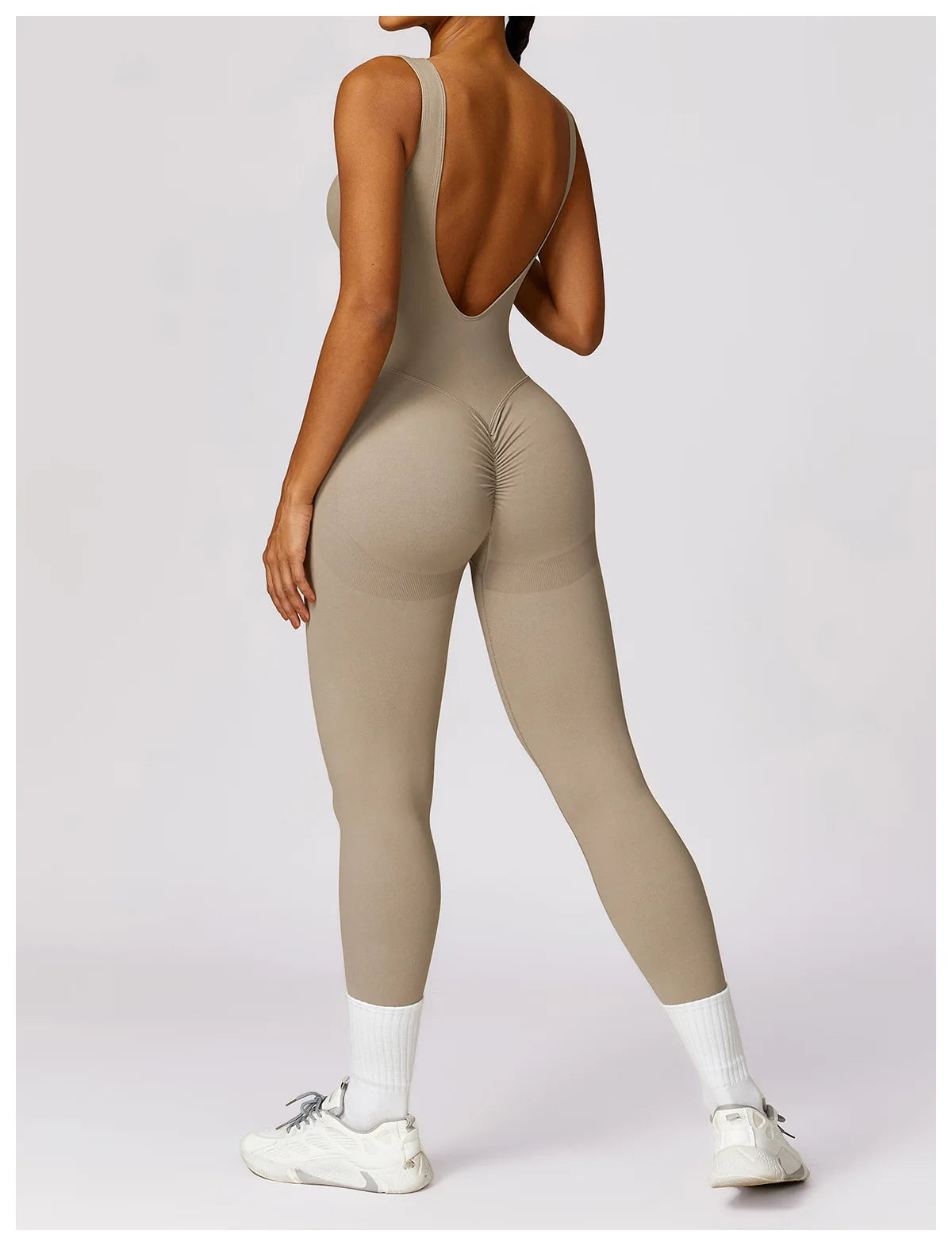 Women’s One-Piece Sporty Jumpsuit – Backless Yoga Suit with Leggings, Gym & Pilates Sportswear
