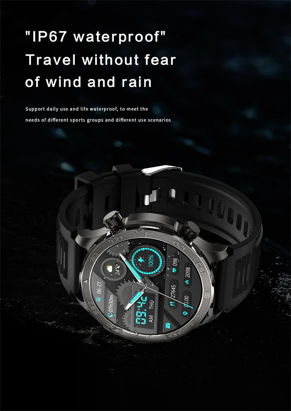 Men’s Smartwatch – AMOLED HD, Bluetooth Call, NFC & GPS
