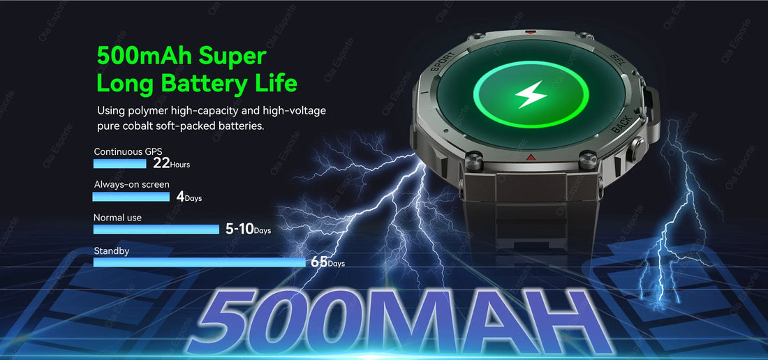 T-Rex 3 GPS Smartwatch – 10ATM Waterproof Military Sports Fitness Watch