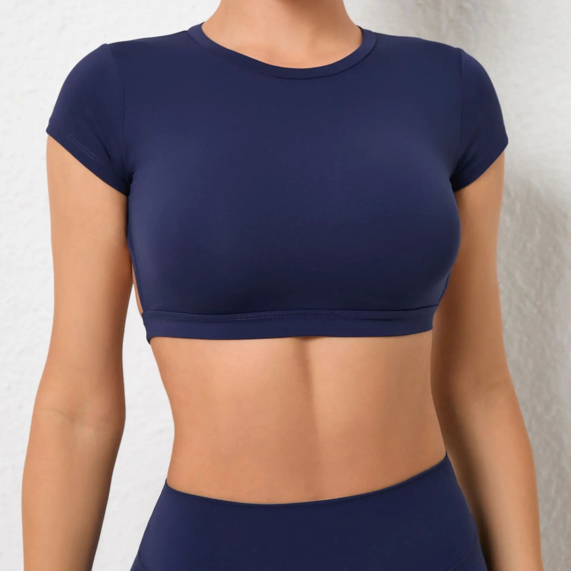 Hearuisavy Women’s Backless Workout Crop Top – Breathable Sports Shirt