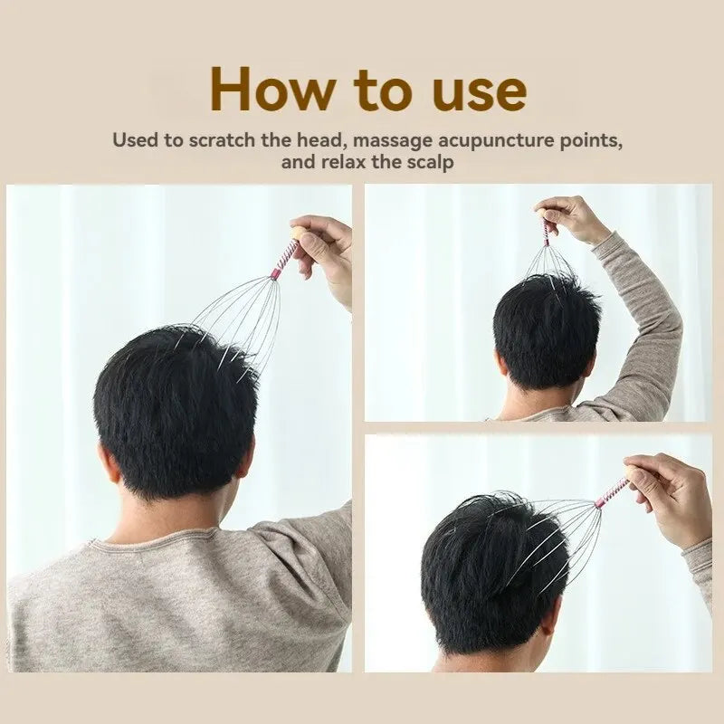 Stainless Steel Octopus Head Massager – Scalp Scratcher & Relaxer