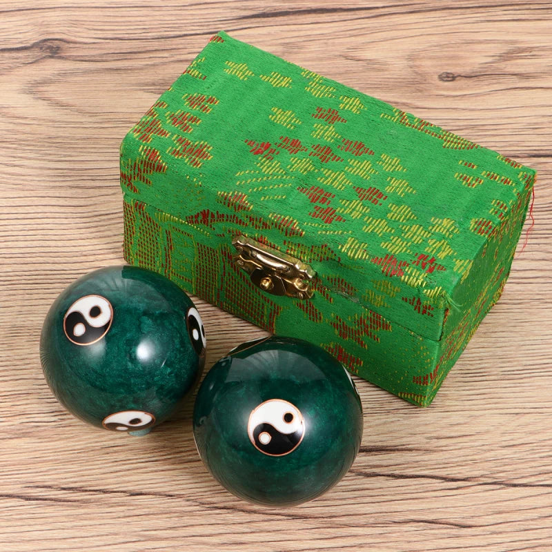 2Pcs Chinese Baoding Massage Balls – Spiky Acupressure Hand Therapy