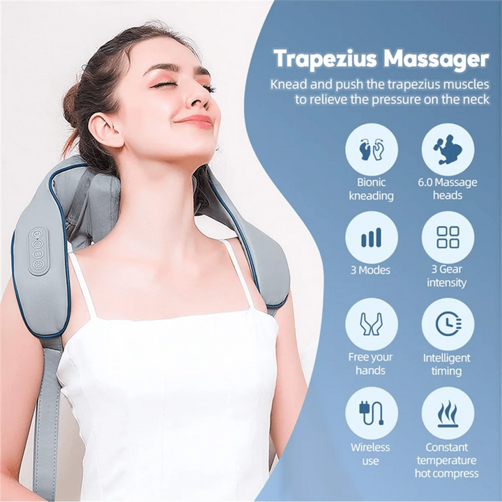 3D Kneading Electric Neck Massager – Deep Tissue Pillow for Neck, Back & Legs
