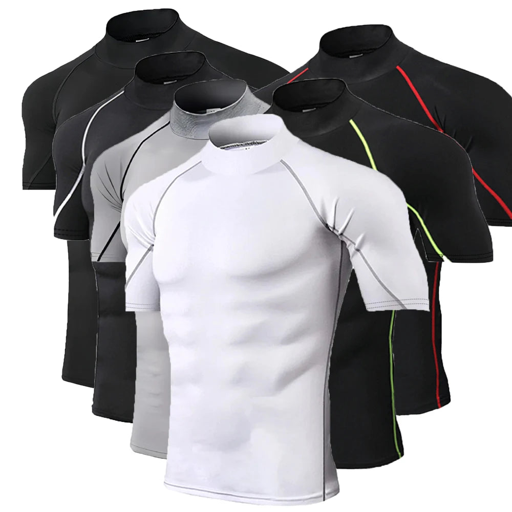 Men’s Compression T-Shirt – Bodybuilding Sportswear, Quick-Dry Short Sleeve Gym Running Workout Top
