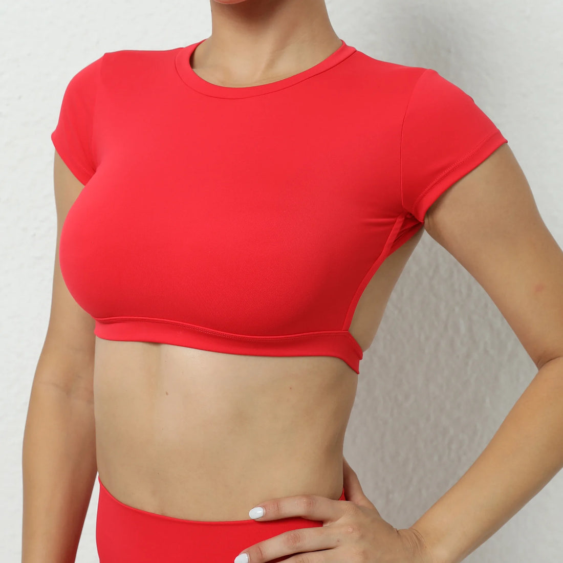 Hearuisavy Women’s Backless Workout Crop Top – Breathable Sports Shirt