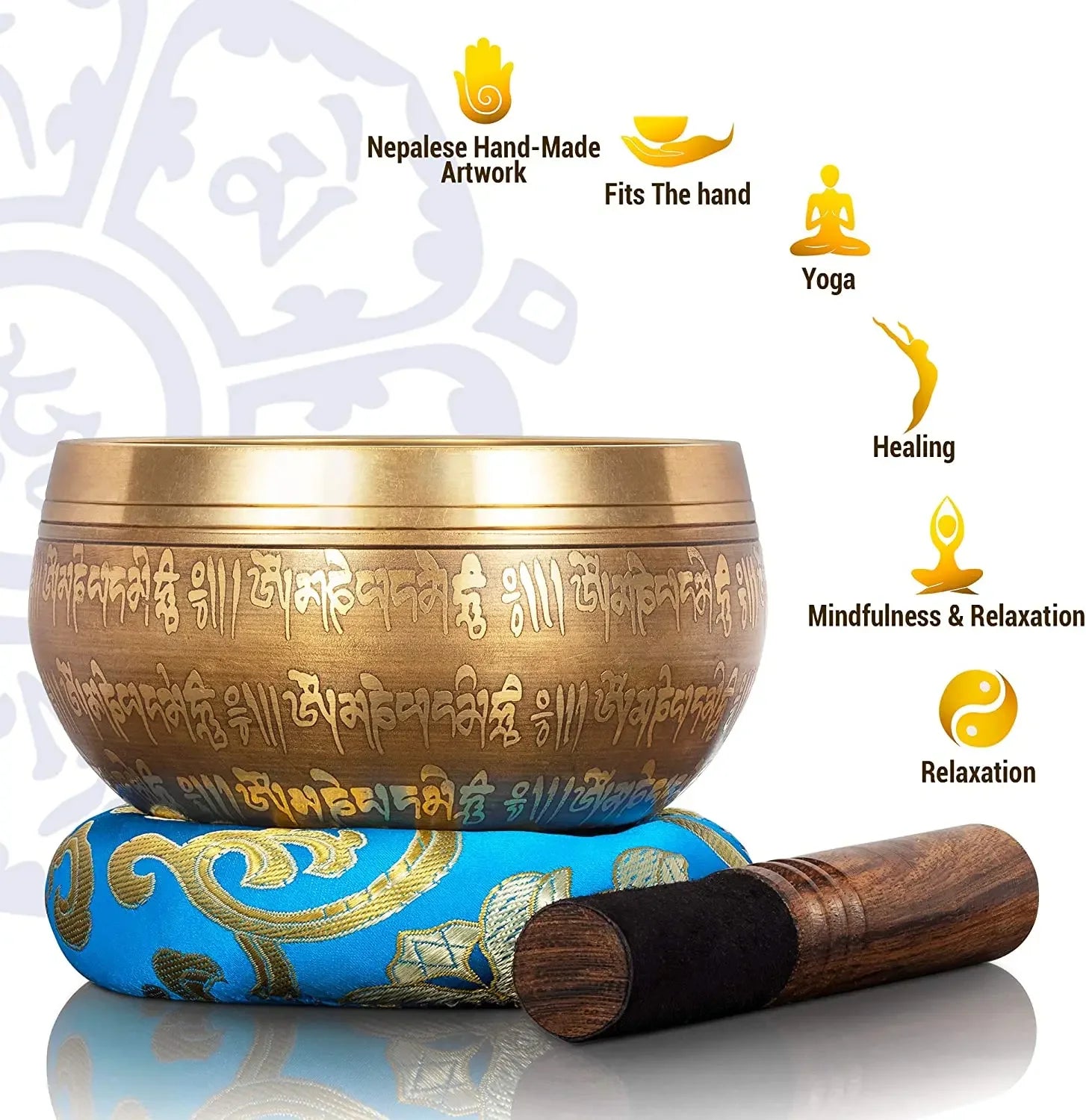 Tibetan Buddha Singing Bowl – Mantra Meditation Sound Bowl for Yoga & Music Therapy