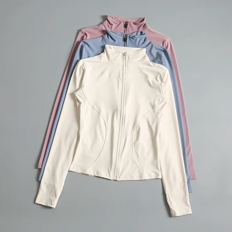 Women’s Cropped Gym & Yoga Zip-Up Sports Jacket