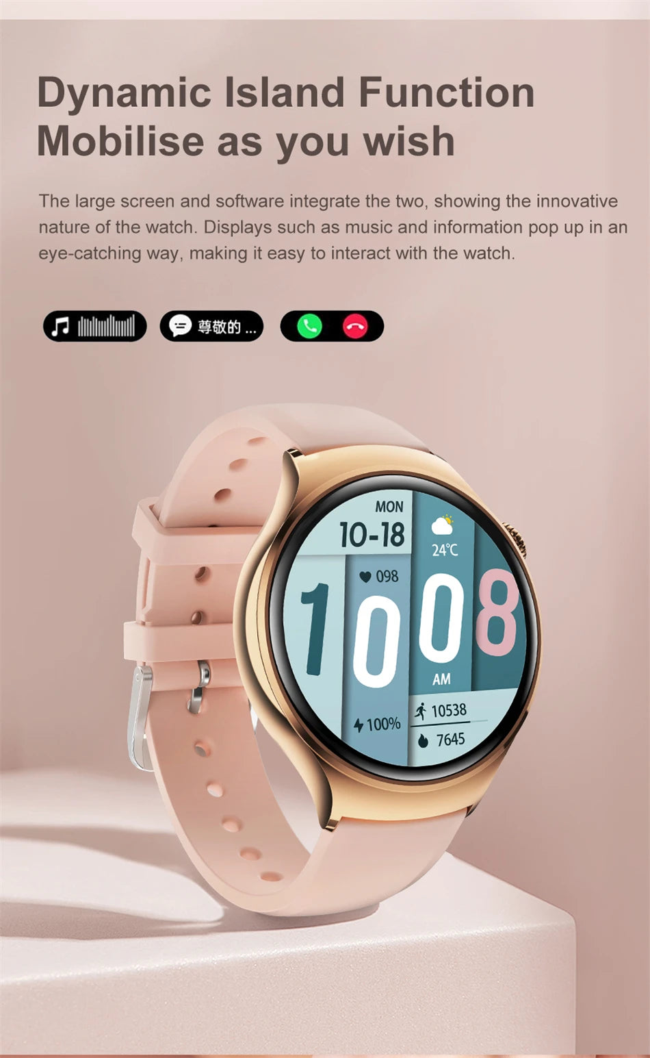 Women’s GPS Smartwatch with NFC, Bluetooth Call & Health Tracking