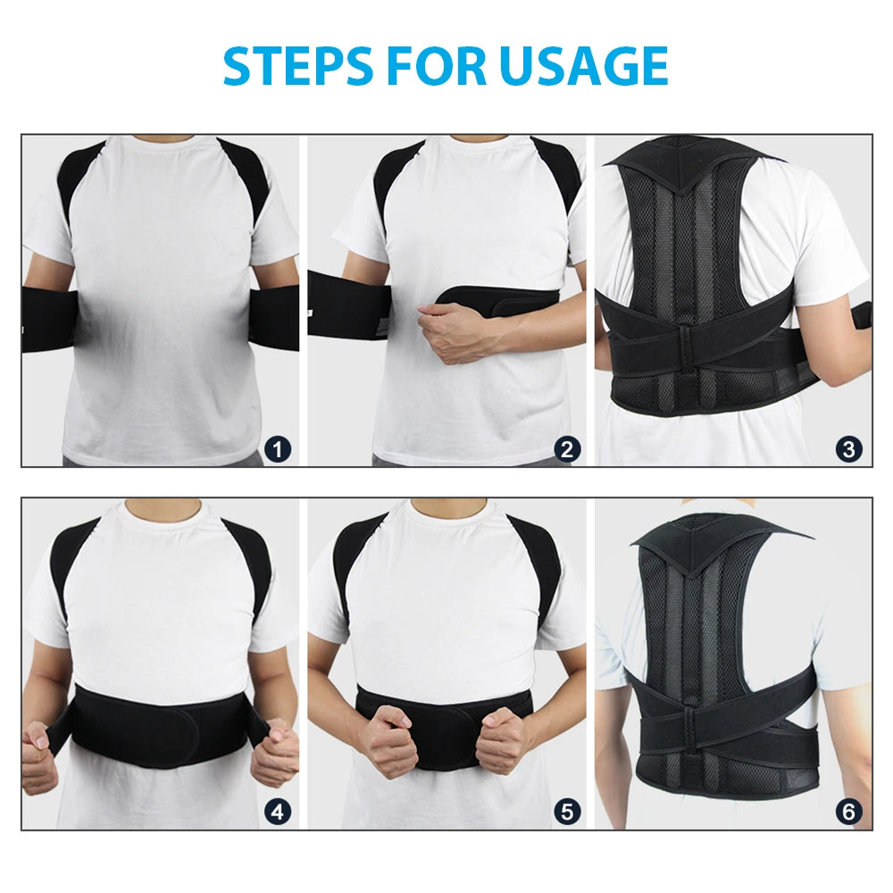 Upper Back Posture Corrector – Adjustable Clavicle & Shoulder Support Brace