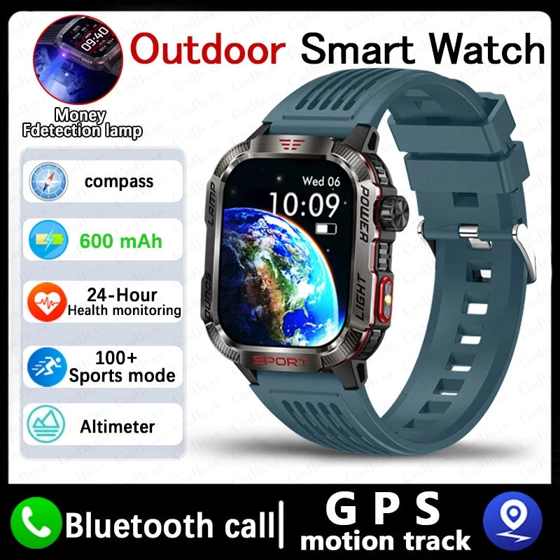 Men’s Military GPS Smartwatch – Outdoor Sport Tracker with Compass & Flashlight