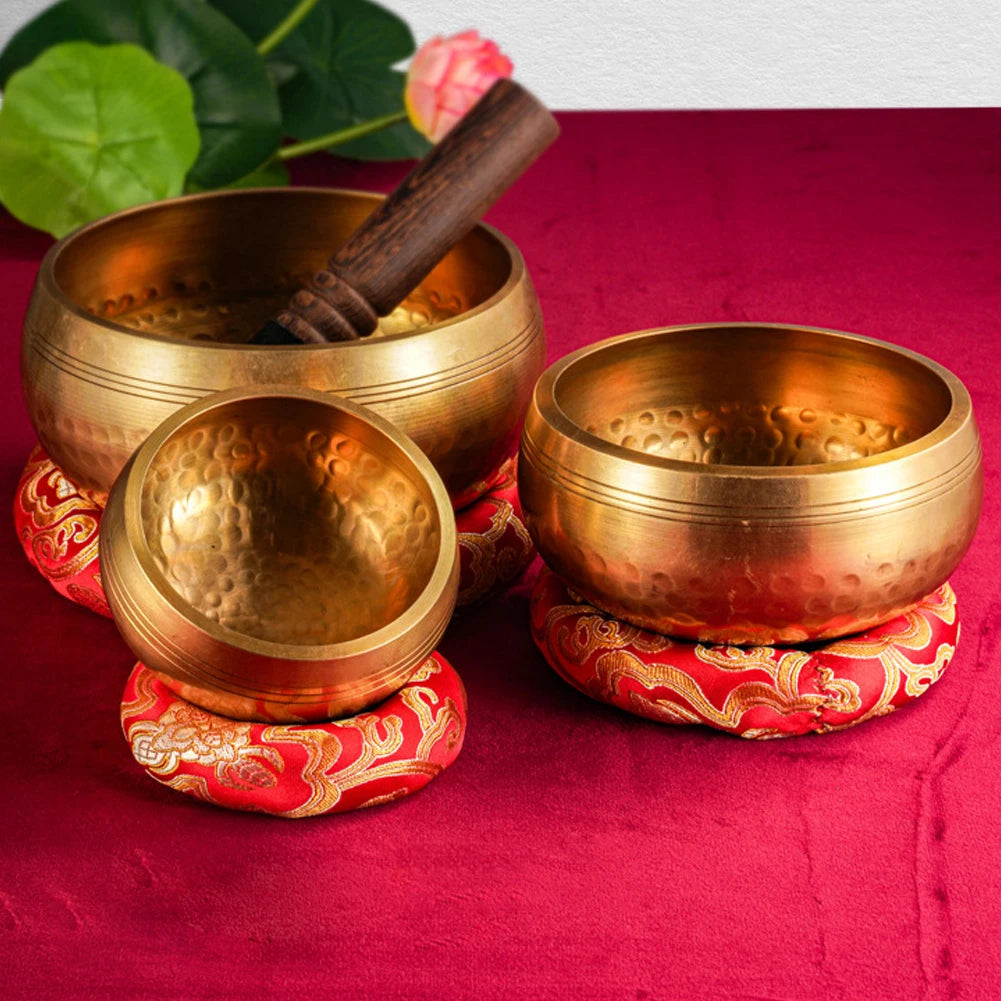 Tibetan Singing Bowl Set for Meditation, Yoga & Sound Healing Therapy