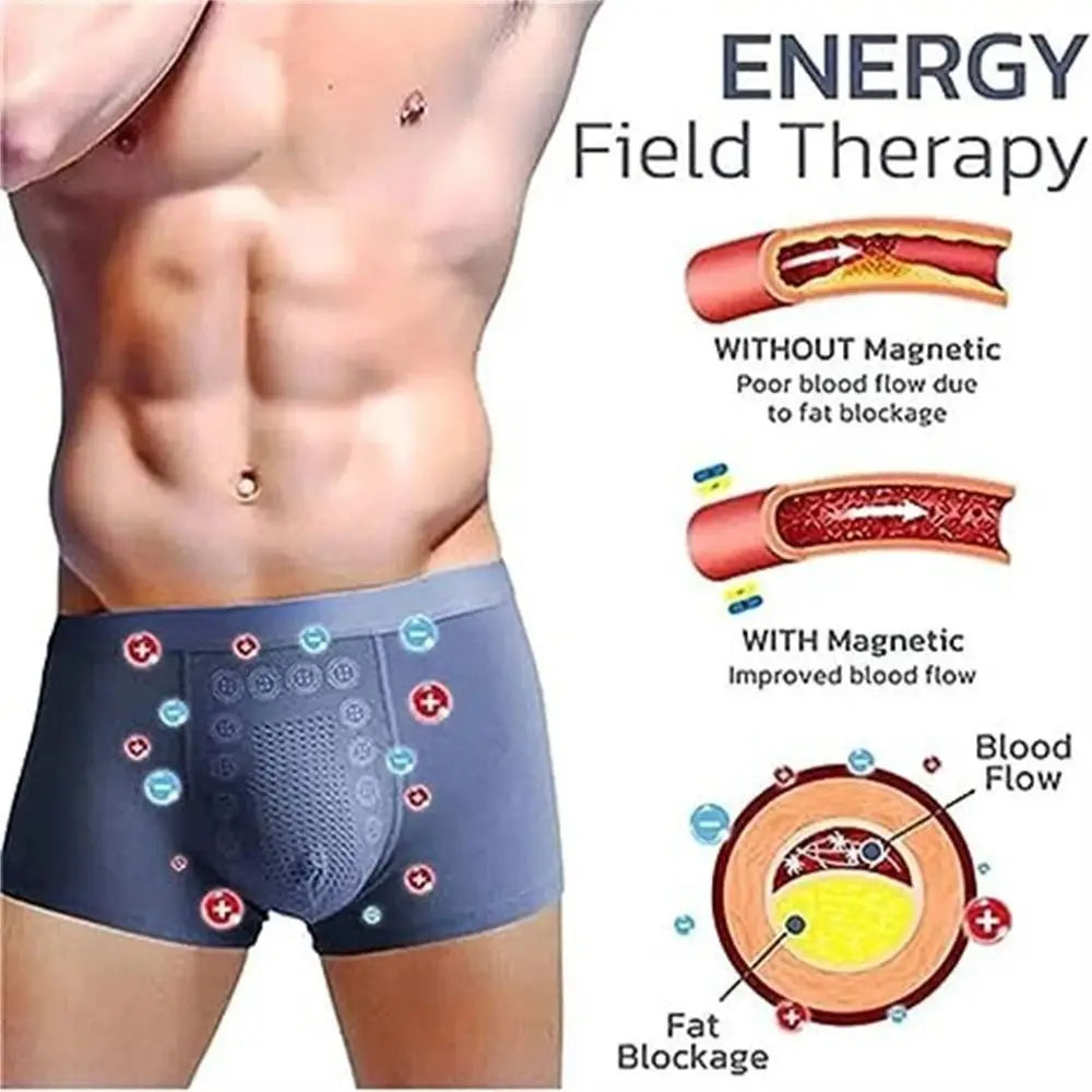 Energy Field Therapy Men’s Underwear – Breathable Magnetic Therapy Slim Briefs, Elastic Polyester Fibre