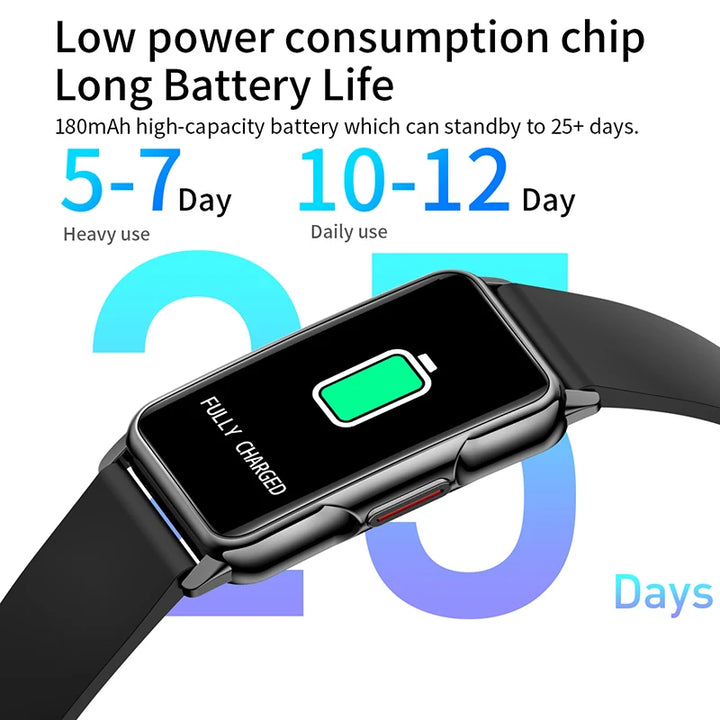 Smart Bracelet Watch – Android iOS Compatible, Waterproof Fitness Tracker with Heart Rate Monitor & 20+ Sports Modes, Gift for Men & Women