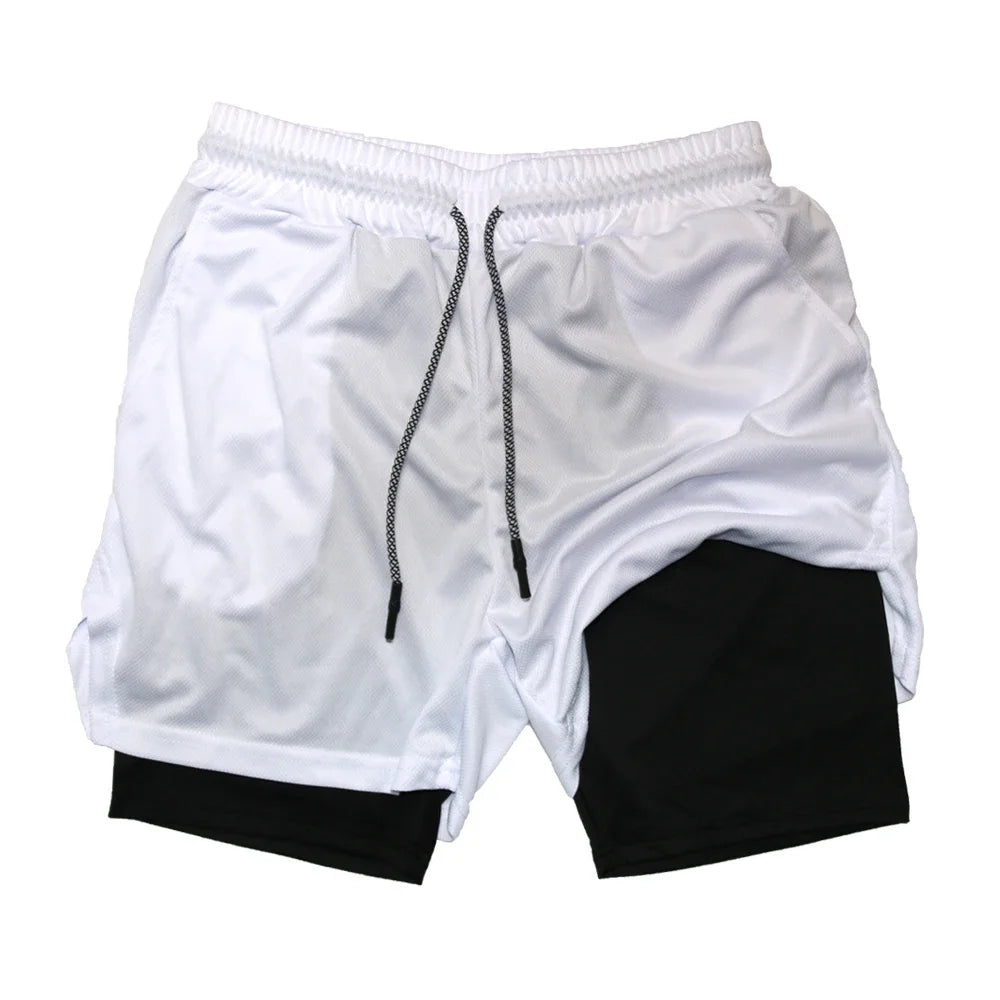 Men’s 2-in-1 Double Layer Gym Shorts – Quick-Dry Workout & Running Shorts
