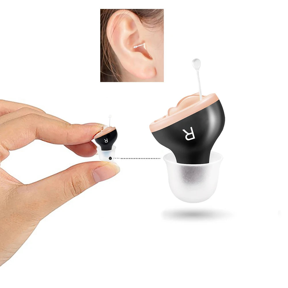 Premium CIC Hearing Aid Pair – Mini In-Ear Sound Amplifier with Portable Case