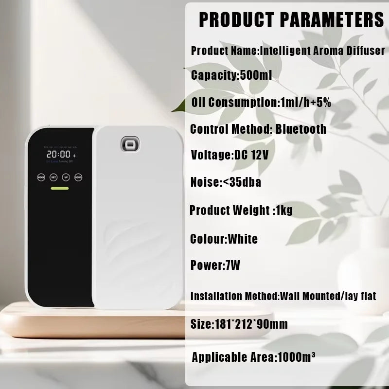 500ml Electric Aroma Diffuser – Waterless Scent Machine, Essential Oil Air Freshener for Home & Office (Covers up to 1000m³)