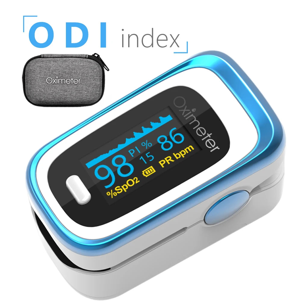 OLED Finger Pulse Oximeter – Portable SpO2 & PR Sleep Monitor with Case