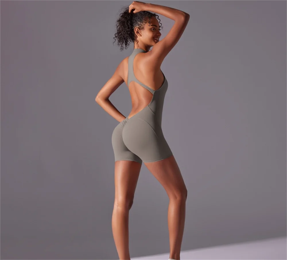 Solid Color High-Intensity Sports Jumpsuit – Women’s Yoga & Fitness