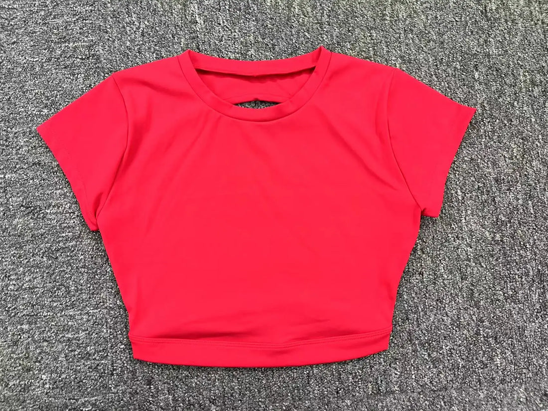 Hearuisavy Women’s Backless Workout Crop Top – Breathable Sports Shirt